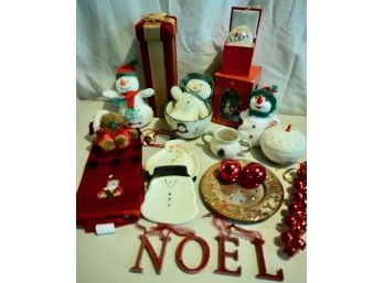 Miscellaneous Christmas Lot Of Dcor