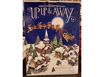 Dept 56 Up, Up & Away Animated Reindeer & Sleigh