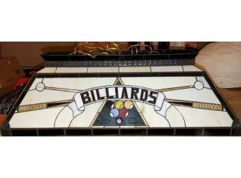 Billiards Over-The-Pool-Table Stained Glass Hanging Fixture