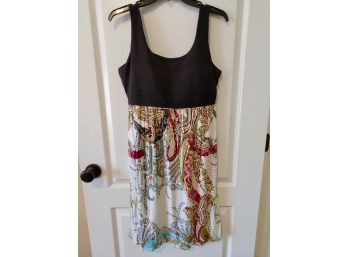 Athleta Black Bodice & Print Dress