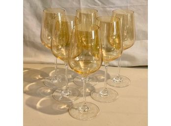 Pier 1 Amber Wine Glasses (6)