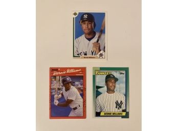 Bernie Williams Set Of Three Rookie Cards