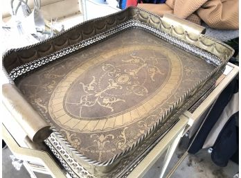 Lillian And August Antique Brass Tray Retail $240