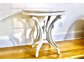 Handmade White Shabby Chic Distressed Round Table