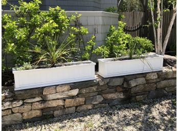 Two Rectangular Plastic Outdoor Planters