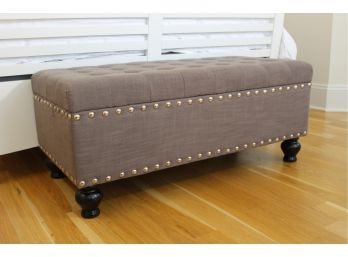 Tufted Storage Bench With Nail Head Trim