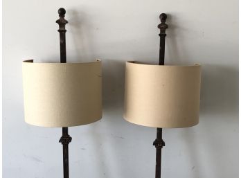 Pair Of Restoration Hardware Mounted Light Fixtures