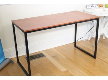 Rectangular Industrial Bar With Metal Table Base