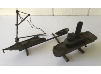 Antique Metal Toy Boats