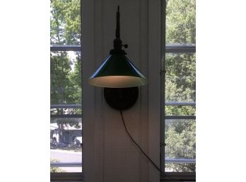 Antique Wall Mounted Green Glass Pendant Lamp