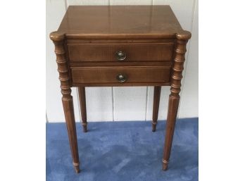 Vintage Maple Two Drawer Nightstand