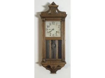 Mission Style Tiger Oak Clock