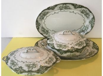 Antique Ridgways Green & White (Rose)