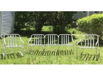 Vintage Aluminum Outdoor Sofa, Chair, Rocker