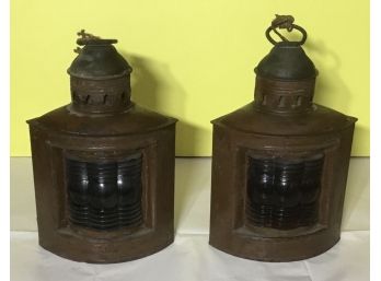 PR. Antique RR Bubble Glass Lanterns