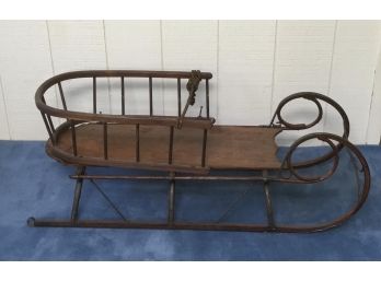 Antique Wooden & Metal Sled