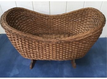 Antique Rattan Childs, Baby Cradle