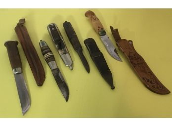 4 Antique Knives, With Sheaths