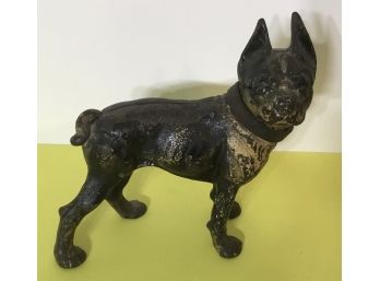 Hubley Boston Terrier Iron Doorstop With Collar