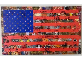 Americana Pop-Art Flag - Screened Canvas Print