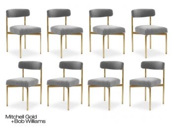 NEW Set Of 8 Mitchell Gold Remy Dining Chairs - Graphite