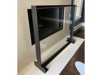 Modern Glass Hearth Screen