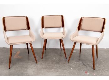 Set Of Three Armen Living Panda Mid-Century Dining Chairs