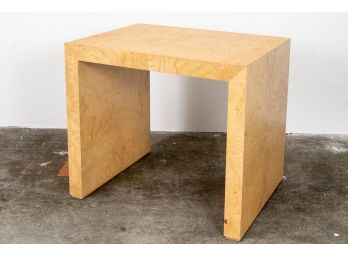 Burl Wood Veneer Side Table