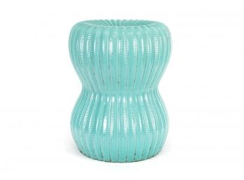 Hour Glass Turquoise Ceramic Garden Stool By Safavieh