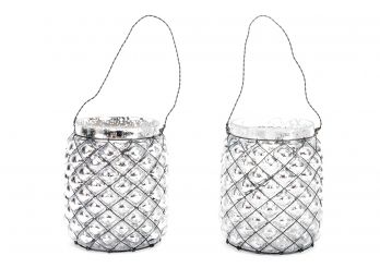 Pair Of Mercury Candle Lanterns