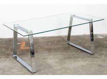 Chrome Finish & Glass Top Cocktail Table