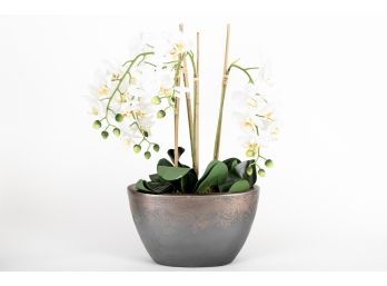 Faux Multi-Orchid Composite Planter