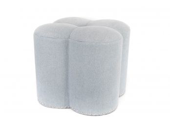 Grey Clover Fabric Accent Stool