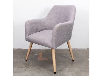 Mid-Century Modern Upholstered Gray Tub Chair