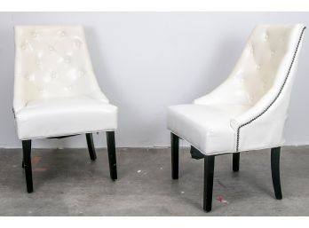 Two Faux Leather Side Chairs