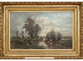 19th Century Oil On Panel Signed Indistinctly In Lower Left