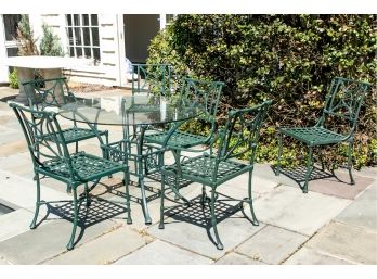 Glass Top Table And Six Patio Chairs