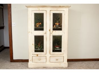 White Wash & Paint Decorated Pine Pantry