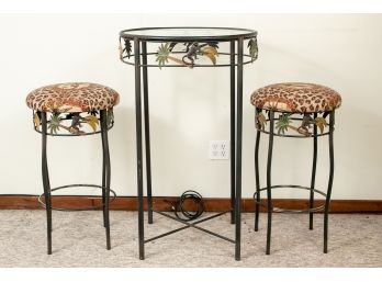 Cast Metal Bistro Table And Stools