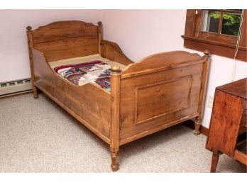 Antique English Pine Sleigh Bed