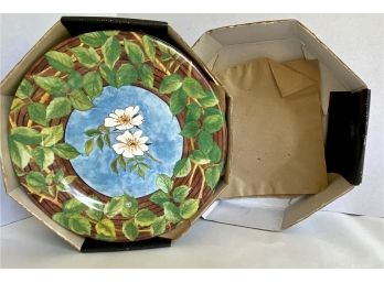 6 Gien Evasion D. L. Garanti Floral Plates In Original Box, France