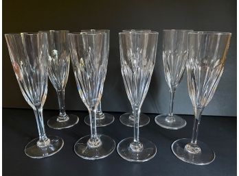 8 Vintage Saint Louis Crystal Champagne Glasses, France