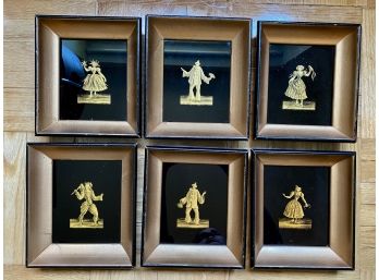 6 Jean Hanau Vintage Clown Harlequin Framed Drawings