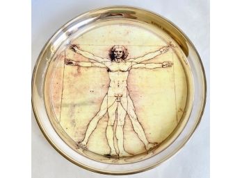 Vitruvian Man By Leonardo Da Vinci Platter With Sterling Silver