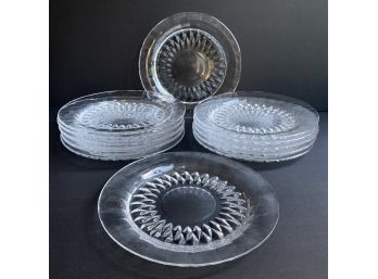 12 Vintage Val St. Lambert Crystal Dessert Plates