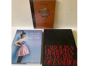 Fashion Coffee Table Books: Carolina Herrera, French Couture & Yves St Laurent (new In Factory Plastic)