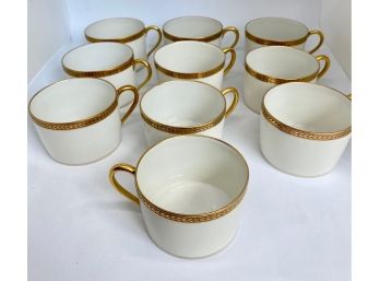 10 Vintage Limoges Robert Haviland China Coffee Mugs With Gold Trim