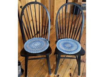 Two Black Windsor Chairs