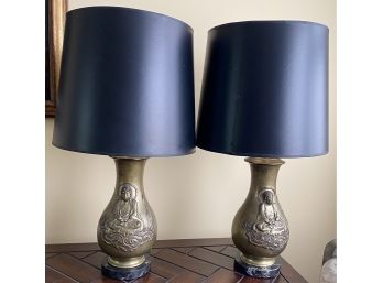 Pair Of Brass Lamps