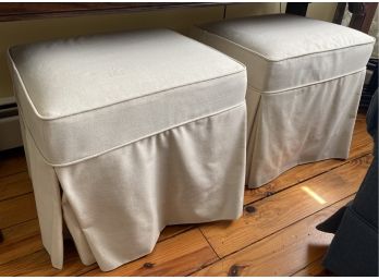 Pair Of Stools With Slip Covers